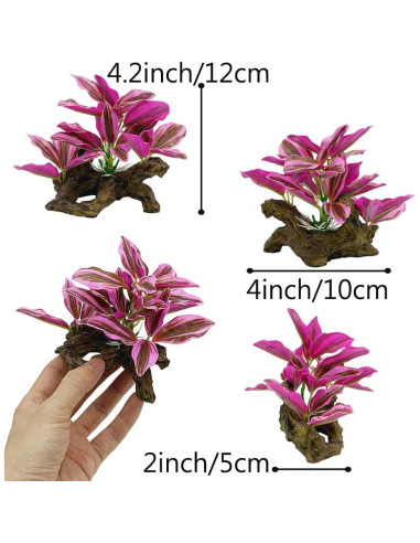 Decoraciones para Acuarios Smoothedo-Pets Hoja Rosa 2 Piezas