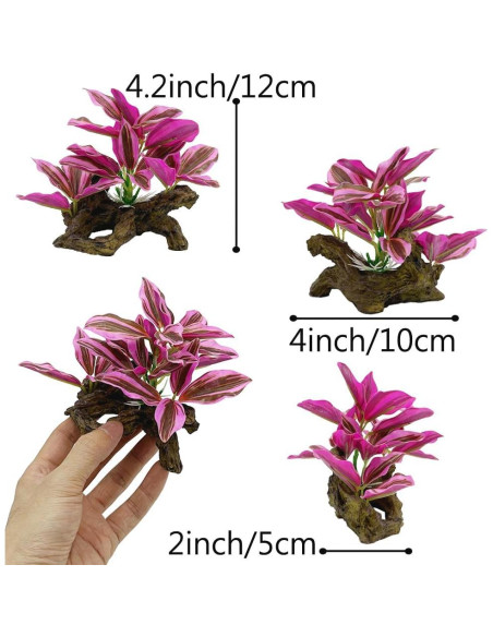 Decoraciones para Acuarios Smoothedo-Pets Hoja Rosa 2 Piezas