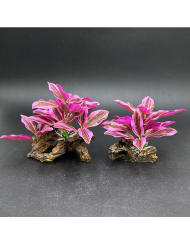 Decoraciones para Acuarios Smoothedo-Pets Hoja Rosa 2 Piezas