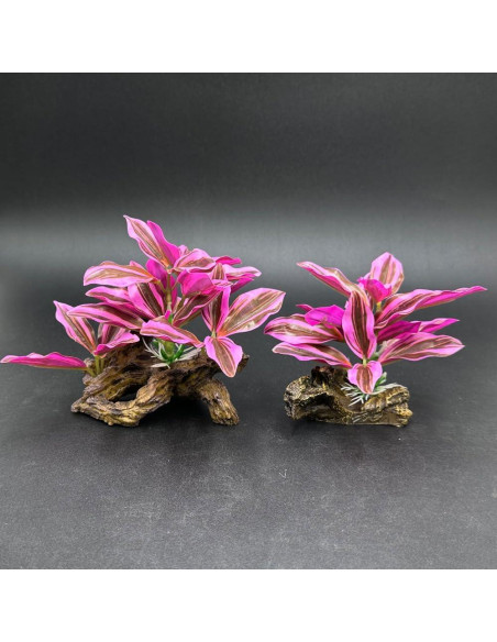 Decoraciones para Acuarios Smoothedo-Pets Hoja Rosa 2 Piezas