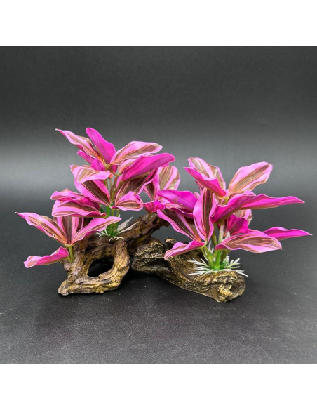 Decoraciones para Acuarios Smoothedo-Pets Hoja Rosa 2 Piezas