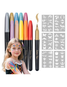 Marcador de Tatuaje Temporal TRANSON 10 Colores Punta Pincel