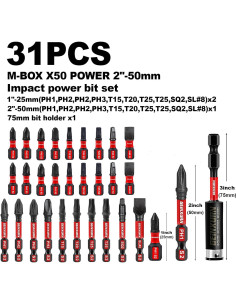 Juego de 31 Piezas de Puntas de Destornillador GEINXURN 2