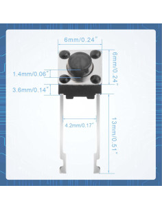 120 Interruptores Táctiles de Botón Pulsador Juasky 6x6mm 2