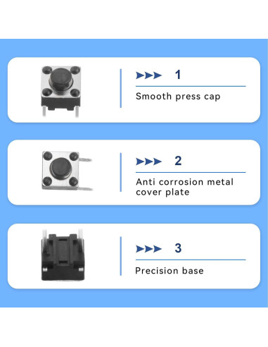 120 Interruptores Táctiles de Botón Pulsador Juasky 6x6mm