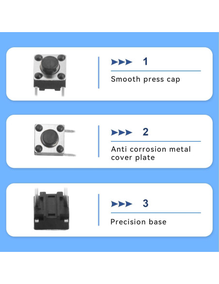 120 Interruptores Táctiles de Botón Pulsador Juasky 6x6mm