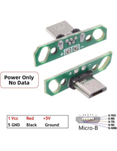 Conector USB 2.0 Micro Macho 2Pin CY - 5 Pack para Soldar 2