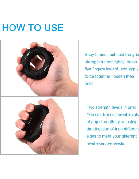 Fortalecedor de Agarre uxcell 70-80 Lbs Silicona Negro