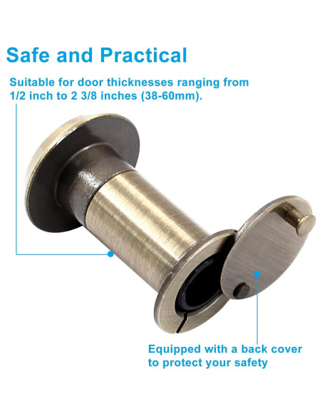 Mirilla de Puerta Waziaqoc Bronce Antiguo Ajustable 3.9-5.9cm