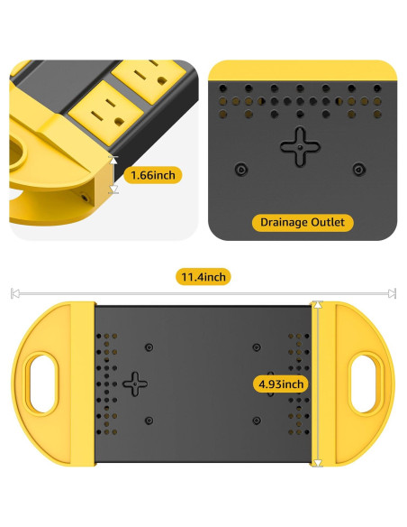 Tira de Energía Exterior CCCEI 1.83M Amarillo IPX6 8 Salidas