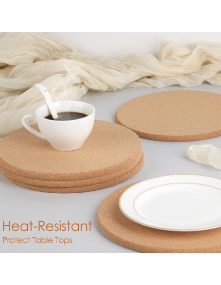 Trivets de corcho QPIX DIGITAL 8" paquete de 4 resistentes al calor