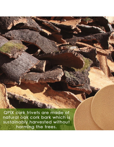 Trivets de corcho QPIX DIGITAL 8" paquete de 4 resistentes al calor