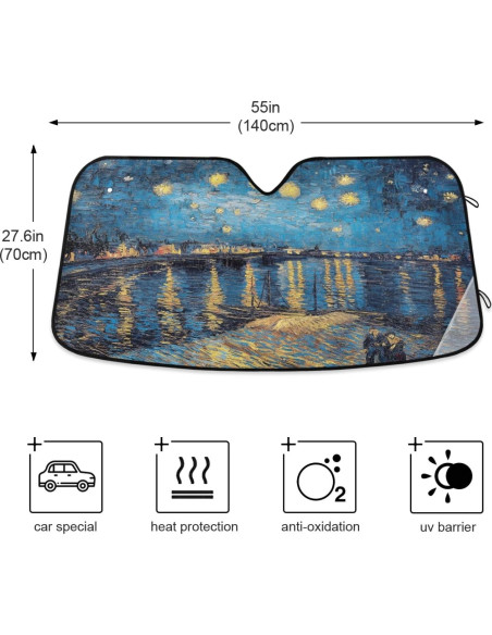 Protector Solar Parabrisas Qilmy Noche Estrellada 140x70cm