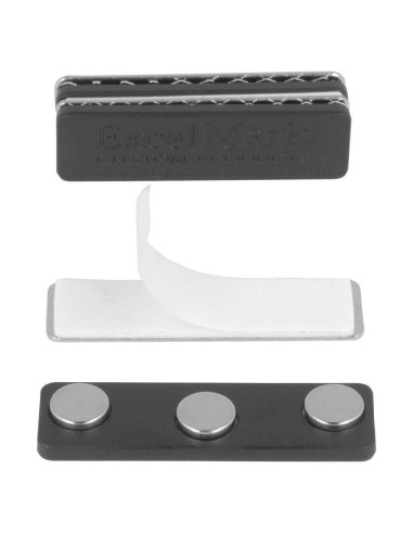 ExcelMark 3 Sujetadores Magnéticos de Nombre 4.4x1.3cm
