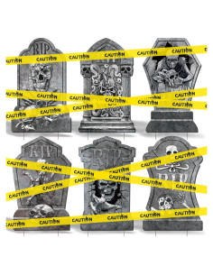 Decoraciones de Halloween Lápidas 6 Pcs qiyeyeye 34.8 cm