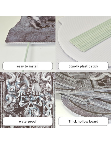 Decoraciones de Halloween Lápidas 6 Pcs qiyeyeye 34.8 cm