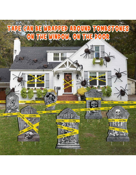 Decoraciones de Halloween Lápidas 6 Pcs qiyeyeye 34.8 cm