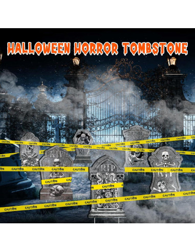 Decoraciones de Halloween Lápidas 6 Pcs qiyeyeye 34.8 cm