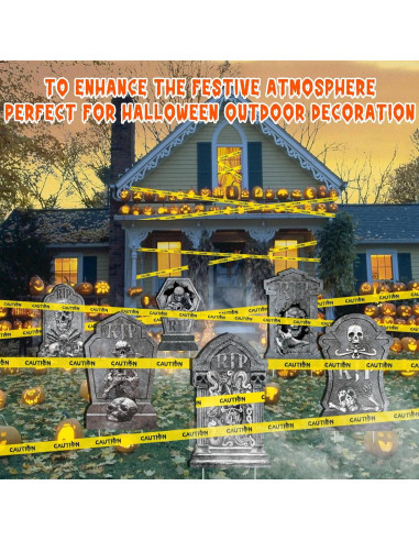 Decoraciones de Halloween Lápidas 6 Pcs qiyeyeye 34.8 cm