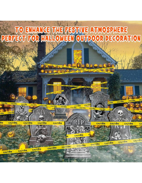 Decoraciones de Halloween Lápidas 6 Pcs qiyeyeye 34.8 cm