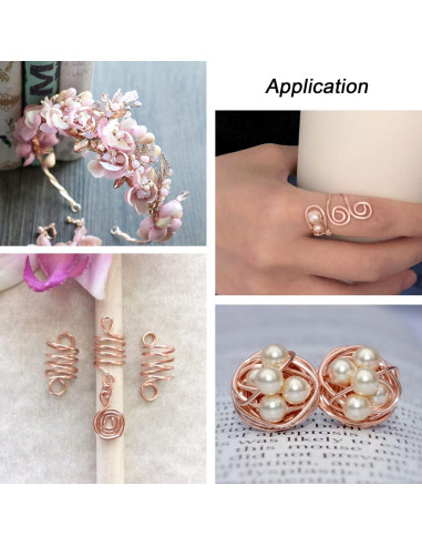 Alambre de Cobre 8m PH PandaHall 0.8mm Oro Rosa para Joyería