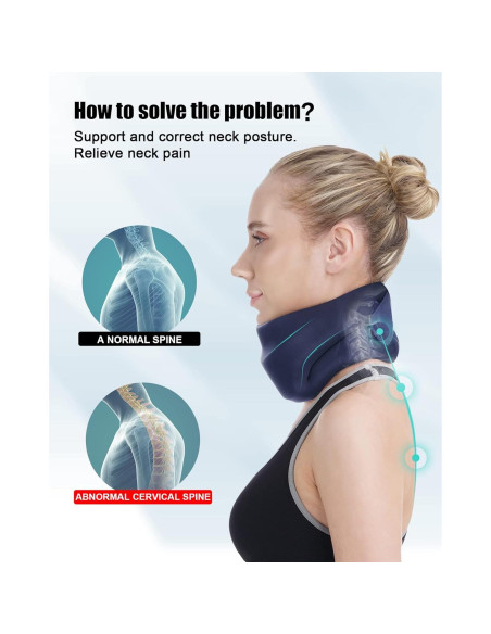 Collarín cervical BLABOK azul pequeño para alivio de dolor