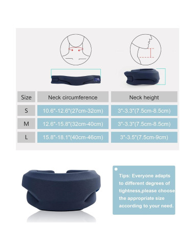 Collarín cervical BLABOK azul pequeño para alivio de dolor