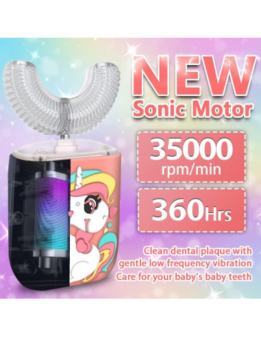 Cepillo de Dientes Eléctrico KRX para Niños 2-7 Años Rosa