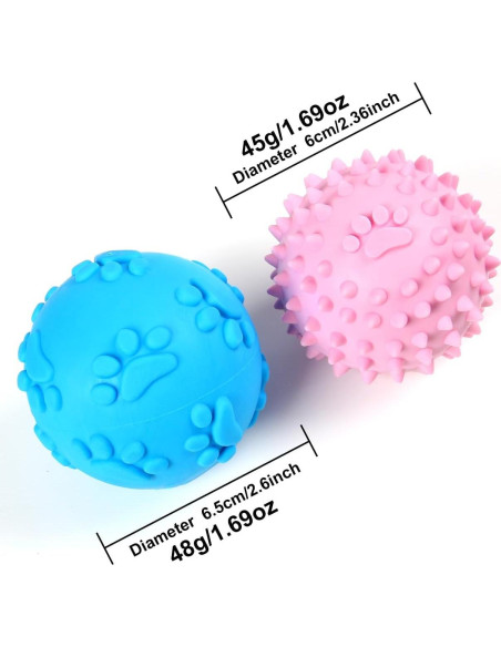 Juguetes para Perros Pequeños Bestdoggo 2 PCS Pelota y Mordedor