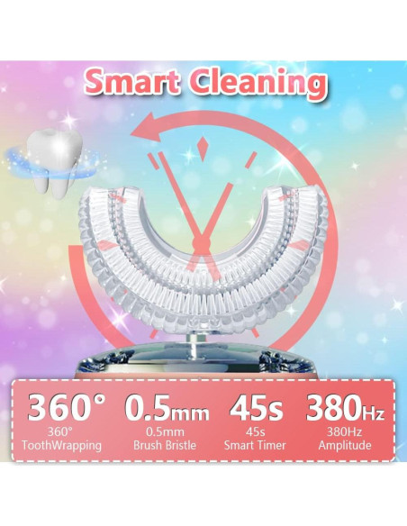 Cepillo de Dientes Eléctrico KRX para Niños 2-7 Años Rosa