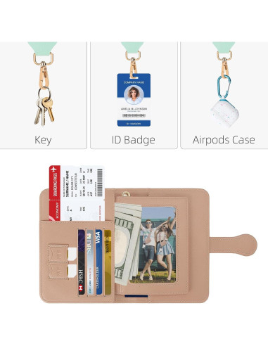 Portafolios de Pasaporte ZOPPEN Beige con Correa Cruzada