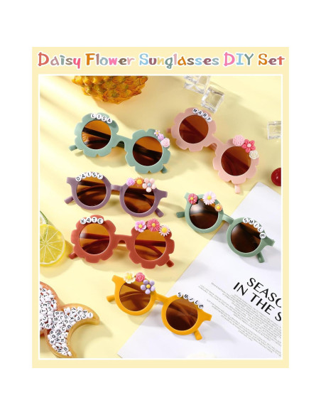 Kanayu Kit de Gafas de Sol DIY para Niños 24 Piezas Colores Brillantes
