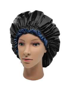 Gorro de Ducha Jumbo ELEBOX XL Impermeable Doble Capa Negro 2