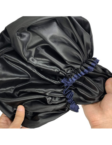 Gorro de Ducha Jumbo ELEBOX XL Impermeable Doble Capa Negro