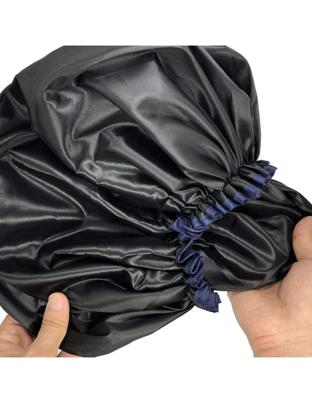 Gorro de Ducha Jumbo ELEBOX XL Impermeable Doble Capa Negro