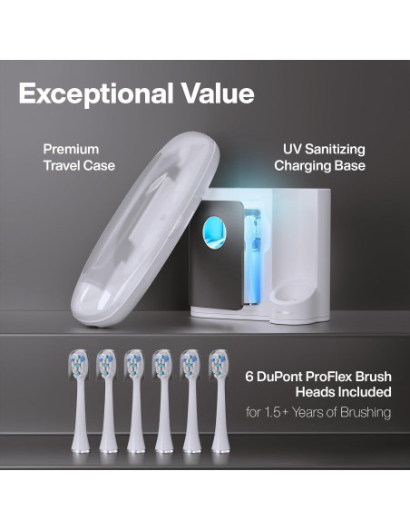 Cepillo de Dientes Eléctrico Aquasonic Vibe Pro - 5 Modos, UV