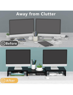 Soporte Doble Monitor TAVR Ajustable 77.8-110 cm Negro 2