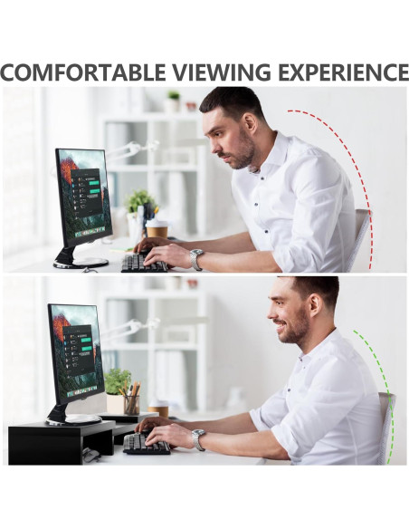 Soporte Doble Monitor TAVR Ajustable 77.8-110 cm Negro