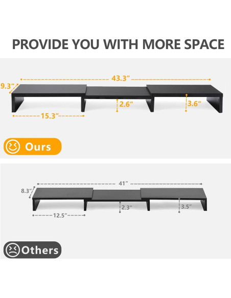 Soporte Doble Monitor TAVR Ajustable 77.8-110 cm Negro