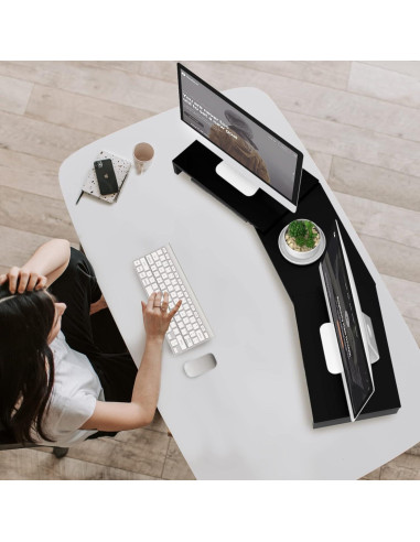 Soporte Doble Monitor TAVR Ajustable 77.8-110 cm Negro