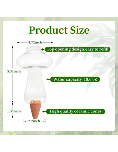 3 Esferas de Riego Automático Gewosi 500 ml para Plantas