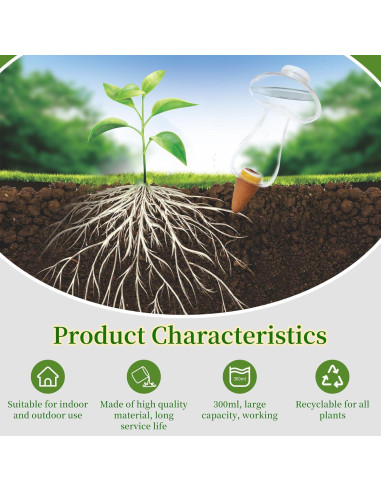 3 Esferas de Riego Automático Gewosi 500 ml para Plantas