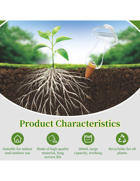 3 Esferas de Riego Automático Gewosi 500 ml para Plantas