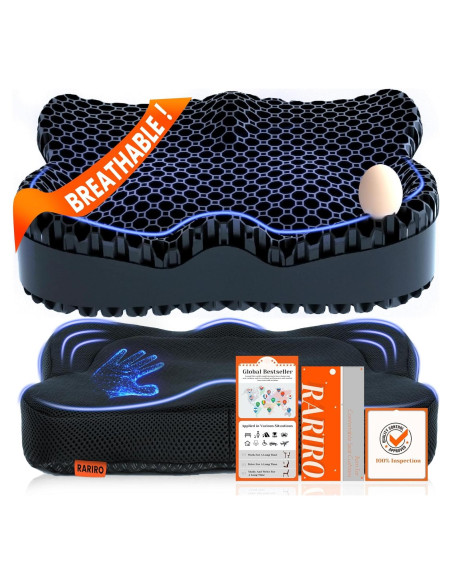 Cojín de Gel RARIRO para Silla de Ruedas y Oficina 42.9x36.8cm