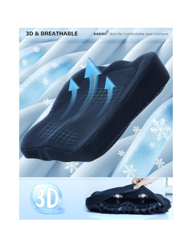 Cojín de Gel RARIRO para Silla de Ruedas y Oficina 42.9x36.8cm