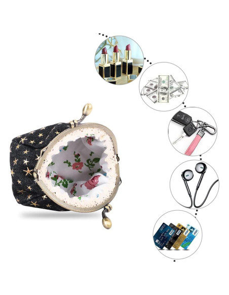 Monedero Pequeño iSuperb Negro con Cierre de Hebilla