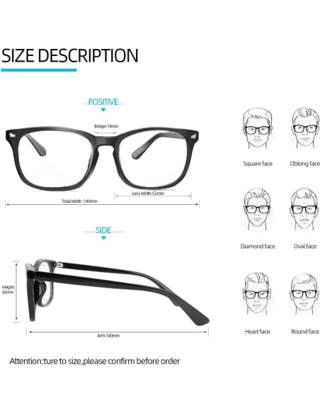 Gafas de luz azul NZKNP para hombres y mujeres - Protección UV