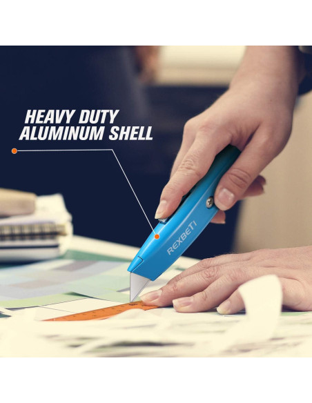 Cuchillos Utility Retráctiles REXBETI 2 Paquete con 10 Cuchillas SK5