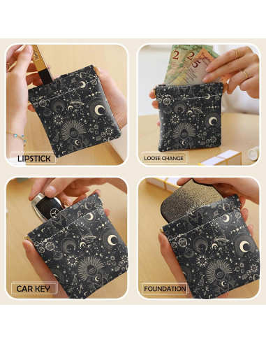 2 Mini Monederos de Cuero PU BHAHB - Compactos y Resistentes