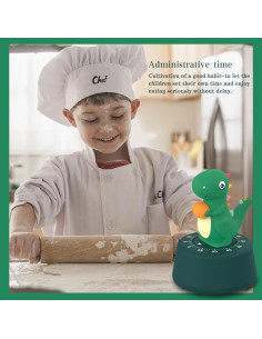 Temporizador Mecánico de Cocina ELE DEPI 60 Min Verde Dinosaurio 2